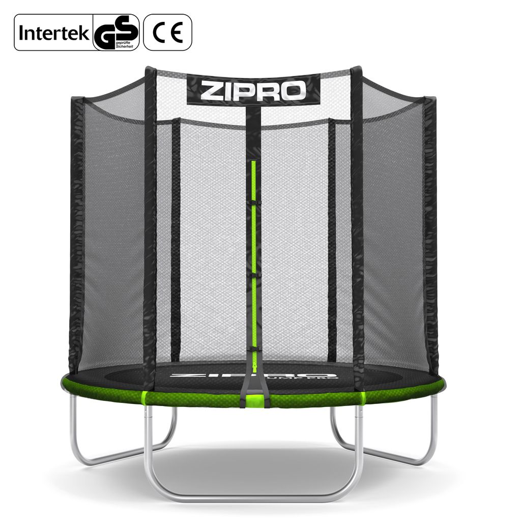 ZIPRO Trampolin Jump Pro Out | 6FT Ø 183 cm | Gartentrampolin Kindertrampolin Komplett-Set inkl. Außennetz, Leiter & Randabdeckung, Outdoor, Grün