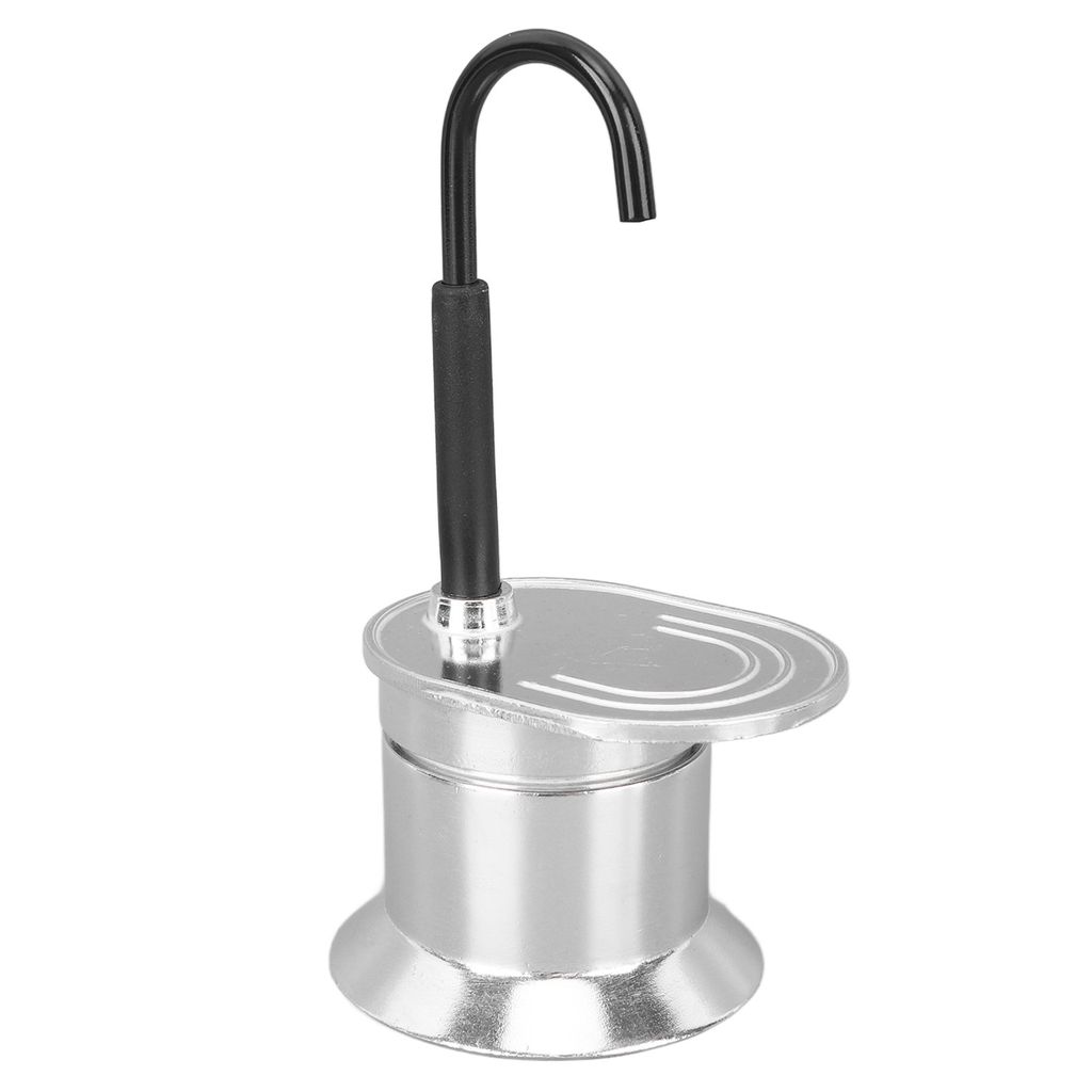 Einzelrohr Moka Kanne, 1 Tasse (50ml), Aluminium Legierung, für den Herd, Italienische Kaffeemaschine für Outdoor, Reisen & Partys
