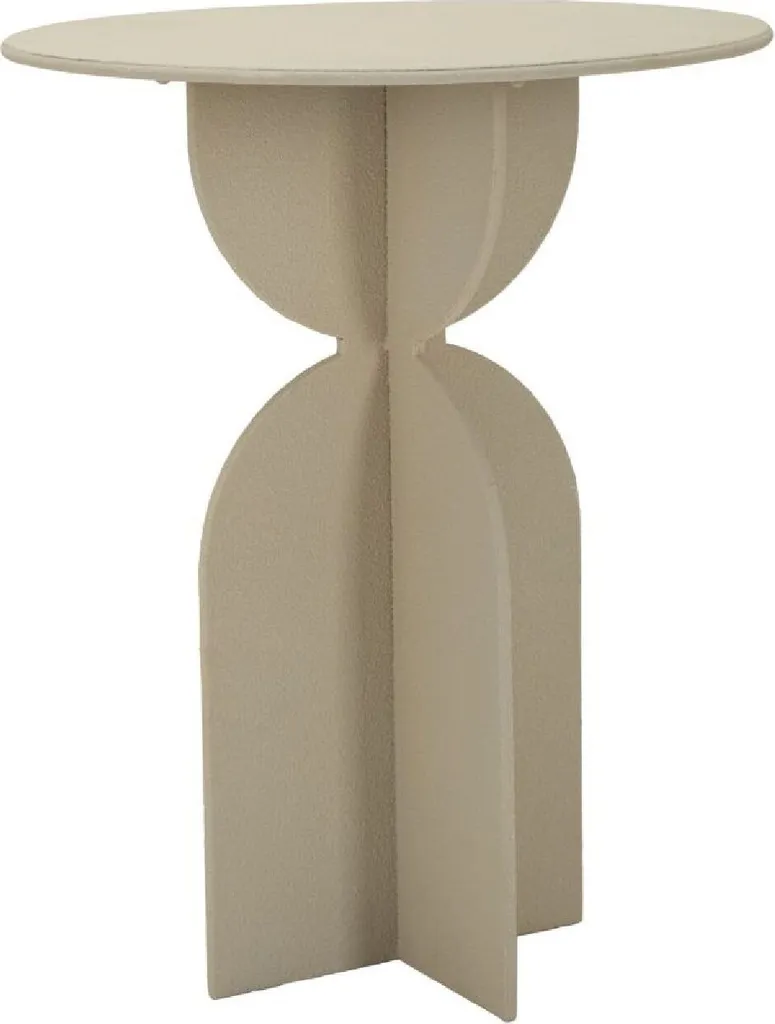 Mauro Ferretti Table d'appoint Düne Ø 45x58 cm crème en métal et bois