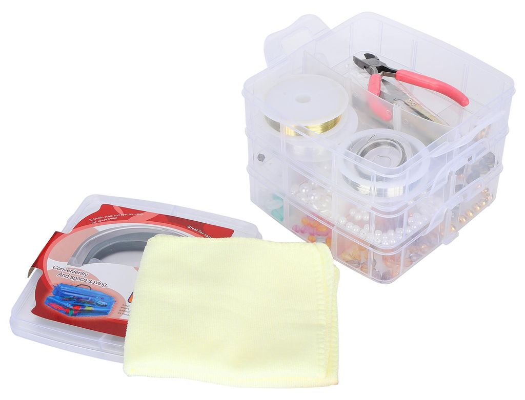 804-teiliges Set für die Schmuckherstellung – Werkzeuge zum Perlenstickerei – Materialien für DIY-Halsketten, Armbänder und Ohrringe