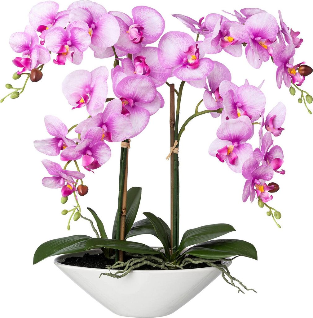 Umělá květina orchidej phalaenopsis 53 cm růžovofialová v Obrázek produktu 