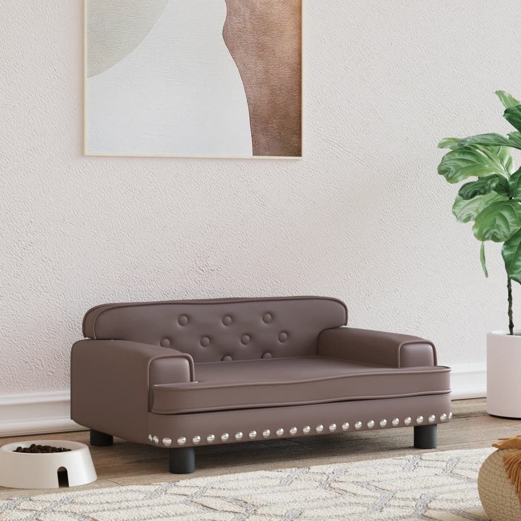 CLORIS Designermöbel Hundebett Braun 70x45x30 cm Kunstleder , Hundebetten Design 2024