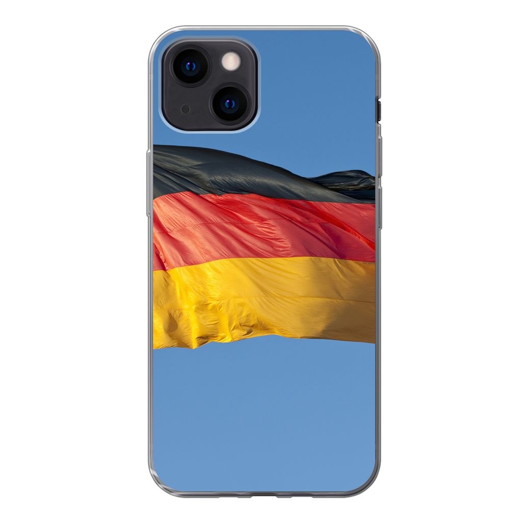 MuchoWow Handyhülle Schutzhülle Hülle für iPhone 13 mini Foto der deutschen Flagge Silikon Softcase Handy Hülle - Softcase