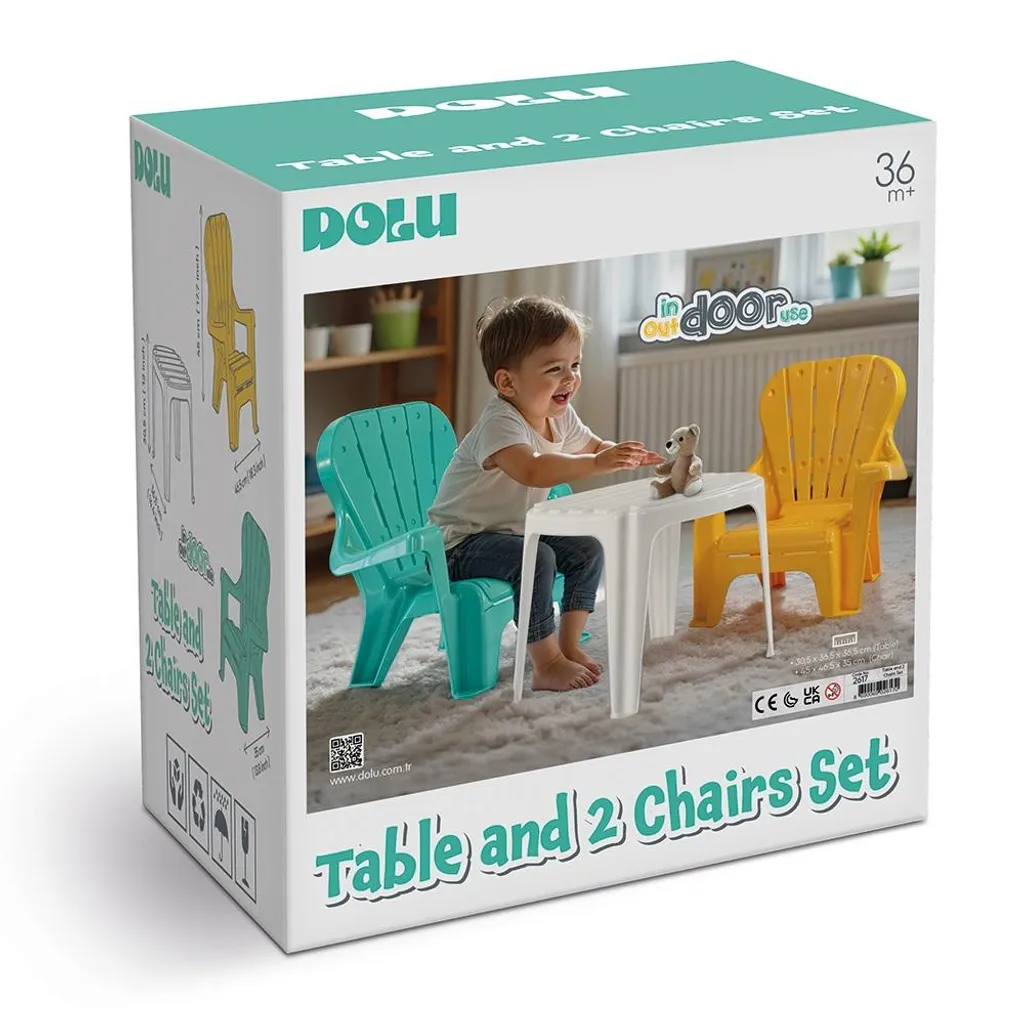 Table et Chaises Enfant Dolu 2617 Robustes et Faciles à Nettoyer