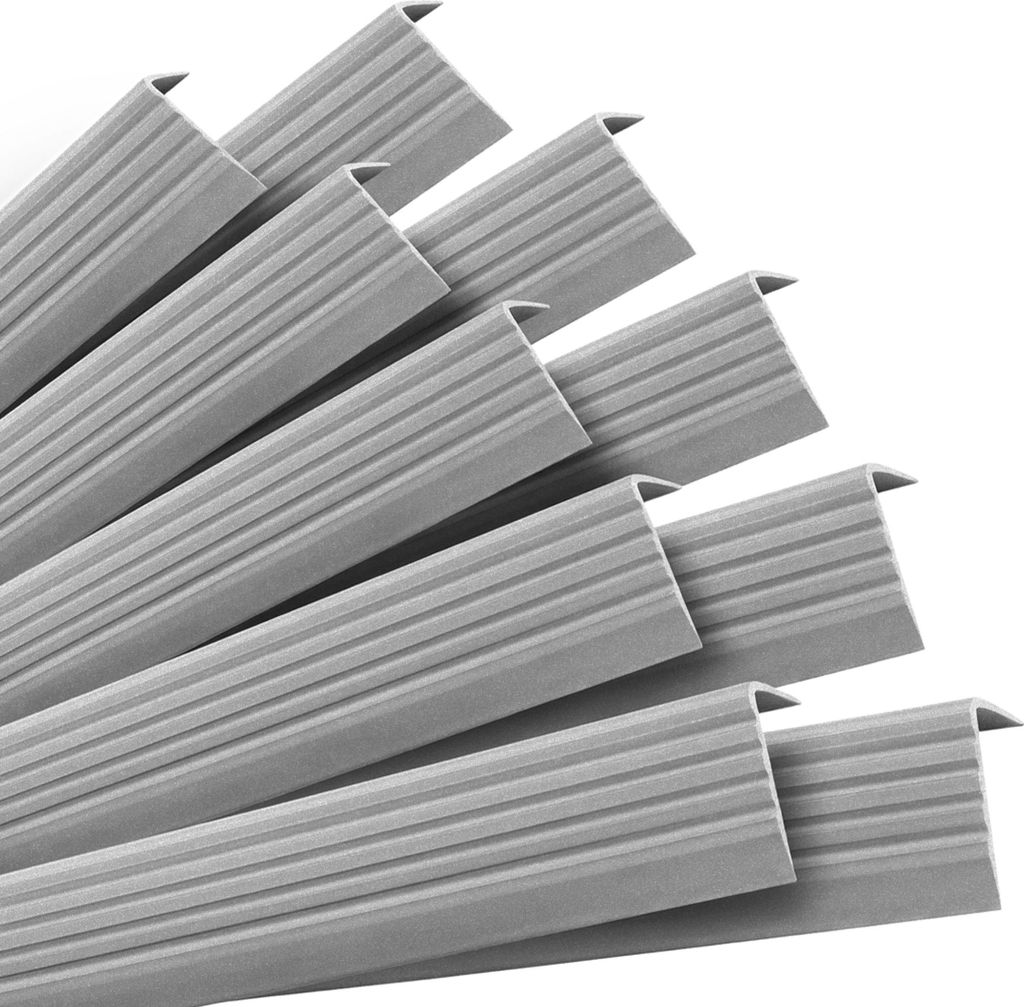 QUEST Set: Selbstklebende Antirutsch-Treppenprofile, silber, 40x25 mm, 100 cm