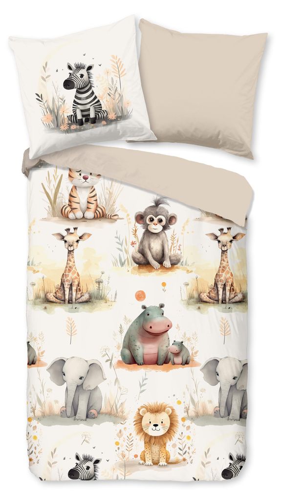 Duvet cover Pure 135x200 + 1* 80x80 cm - baby animals