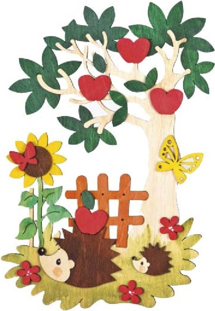 Drechslerei Kuhnert - Bastelset - Fensterbild Herbst - Maße ca. 15 x 22cm - die perfekte Dekoration für die entspannende Herbstnächte