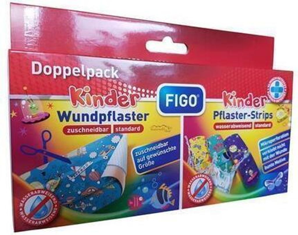 FIGO Wundverband Doppelpack Kids 50x6cm + Strips 10er