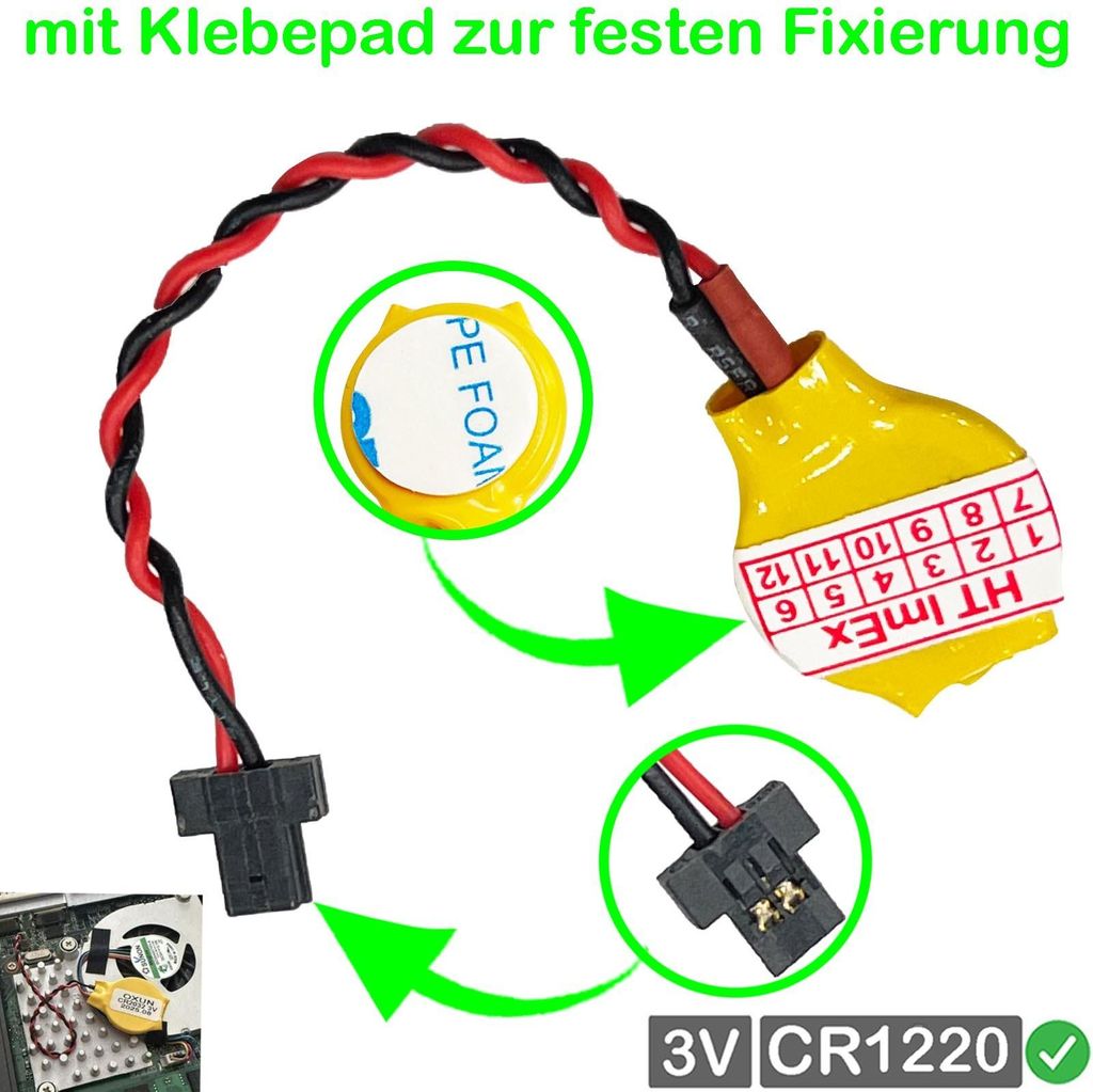 CR1220 - RTC BIOS CMOS Batterie Battery akku kompatibel mit HP P/N: L02772-001