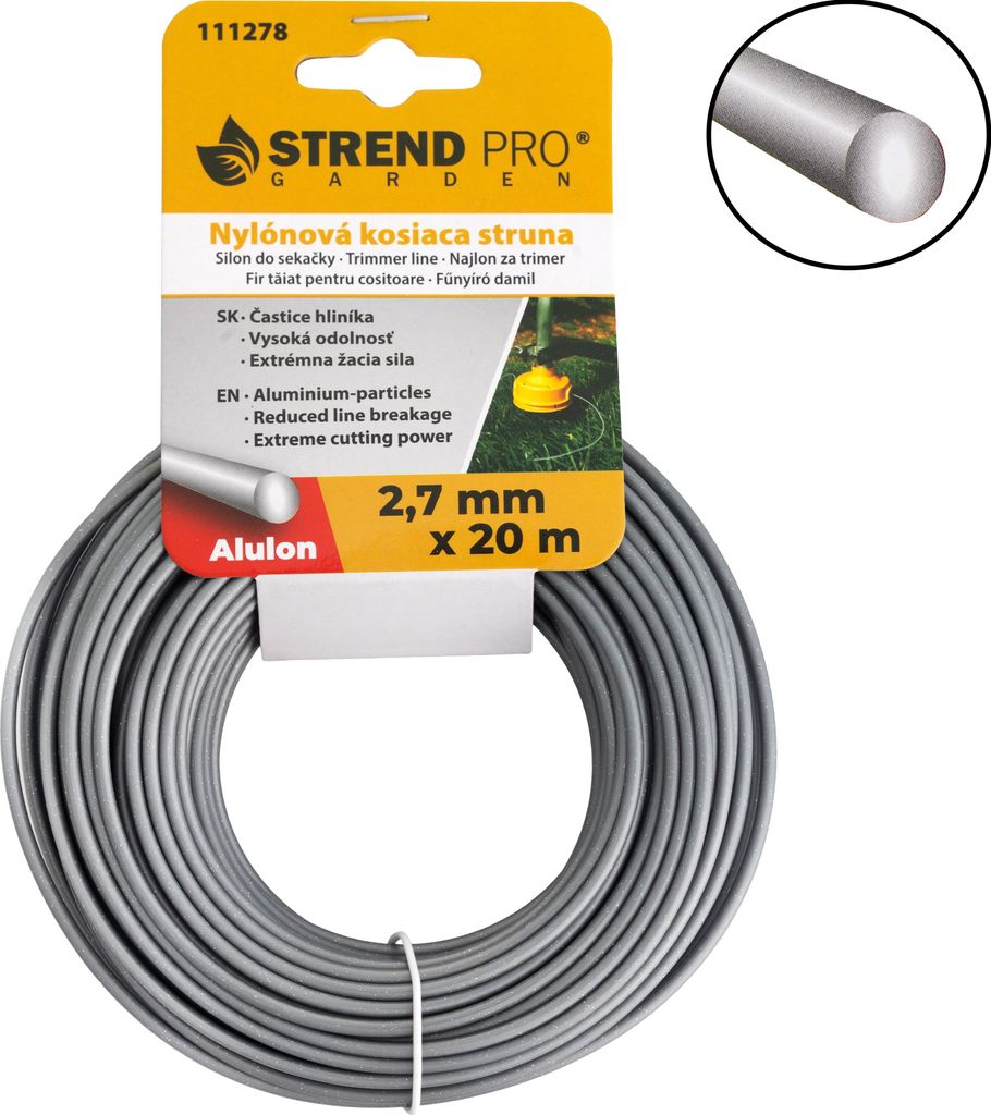 Trimmerfaden Alulon ADR 2,7 mm, L-20 m, rund 10 Stück