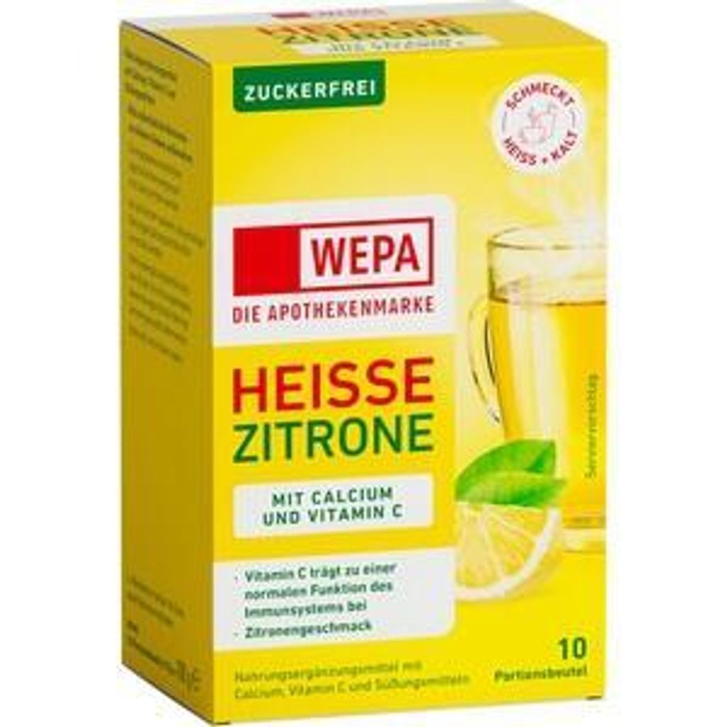 WEPA heiße Zitrone+Vit.C+Calcium zuckerfrei Pulver, 100 g Produktbild 