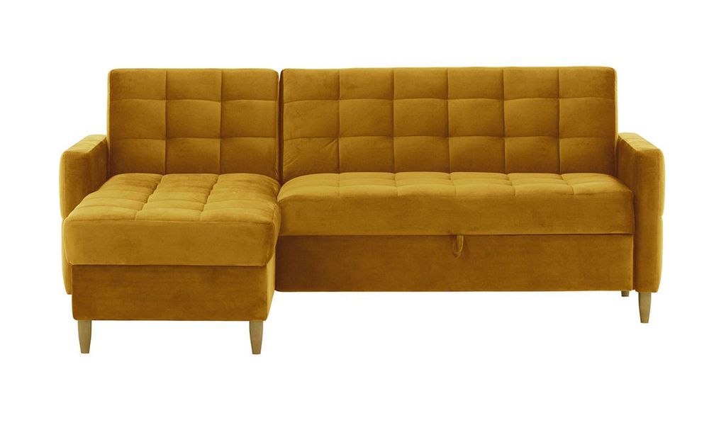 SLF24 - Ecksofa mit Schlaffunktion und Bettkasten Velocity - Senf - Velluto 8