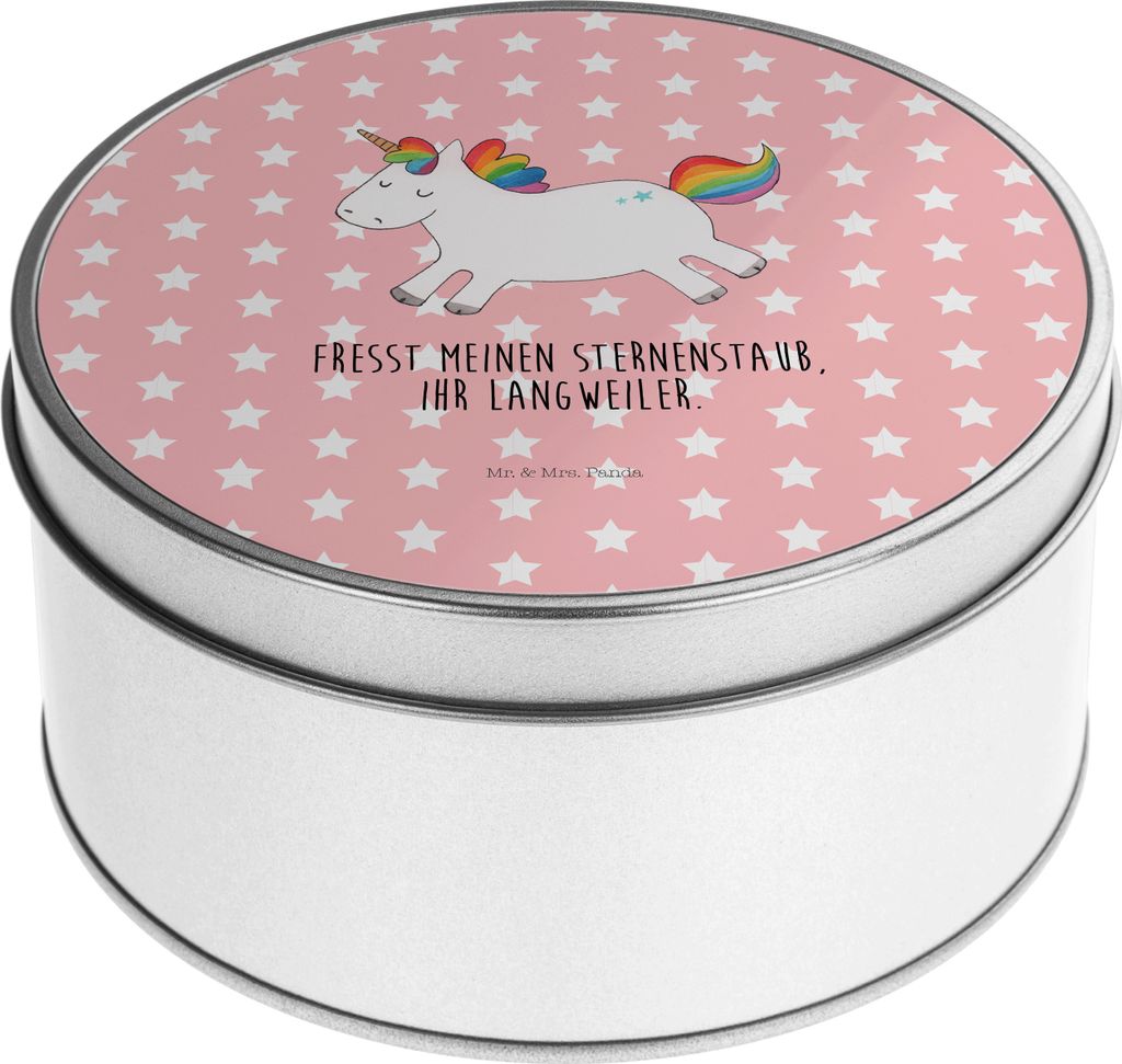 Mr. & Mrs. Panda Dose Einhorn Happy - Rot Pastell - Geschenk, Lebensfreude, Spaß, Vorratsdose, Witzig, Vorratsdosen, Lachen, Kaffeedose, Aufbewahr...