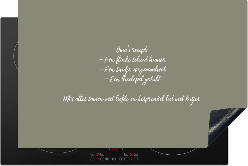 KitchenYeah Herdabdeckplatte Sprichwörter - Großmutters Rezept - Zitate , 81x52cm, Küche Deko, Glaskeramikkochfeld Herdabdeckung, Abdeckplatte...