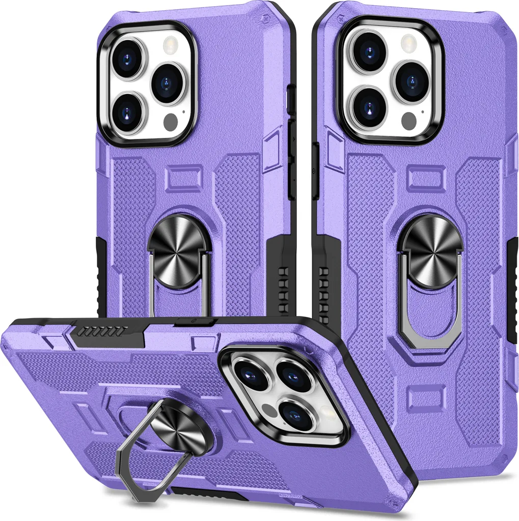 Custodia iPhone 15 Pro Max Viola con Anello: Protezione Blindata e Stile