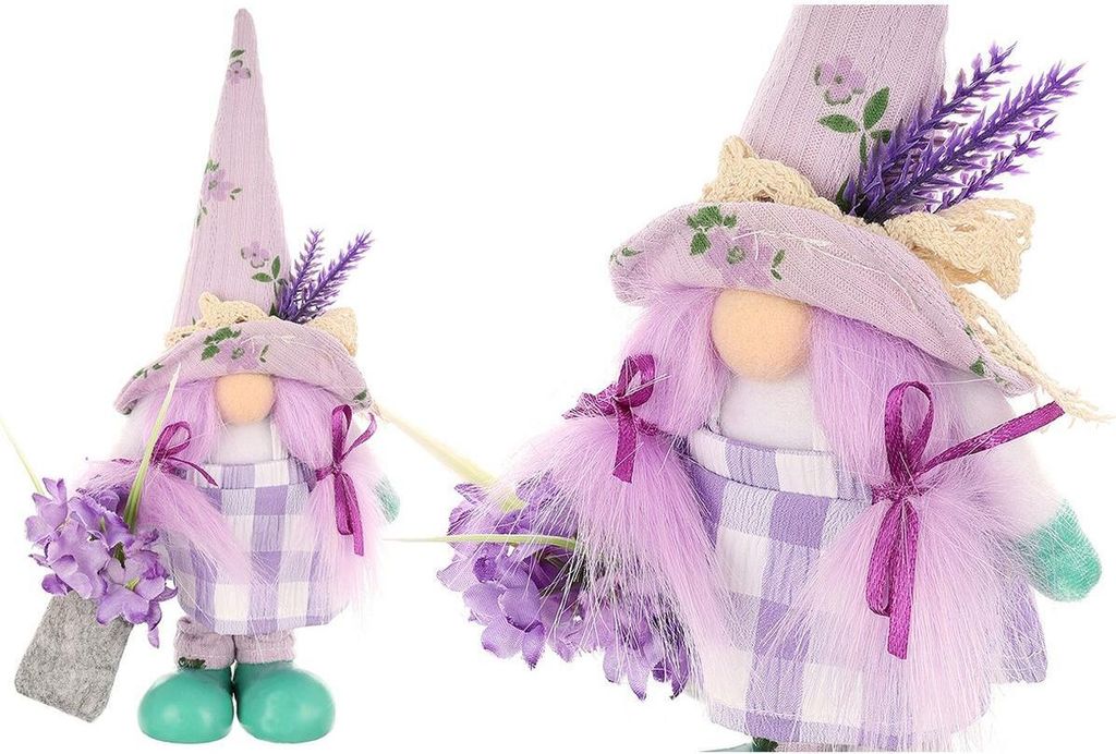 Deko-objekt Zwerg Frühlingsdekoration Zuhause Lavendel Mädchen 25cm
