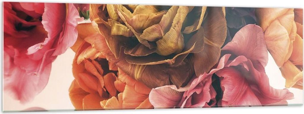 Bilder auf glas - Einteilig - Blumenstrauß Blumen Braut - 160x50cm - Glasbilder - Wandbilder - Bilder - Wanddekoration aus Glas - Glas Bilder - Wa...