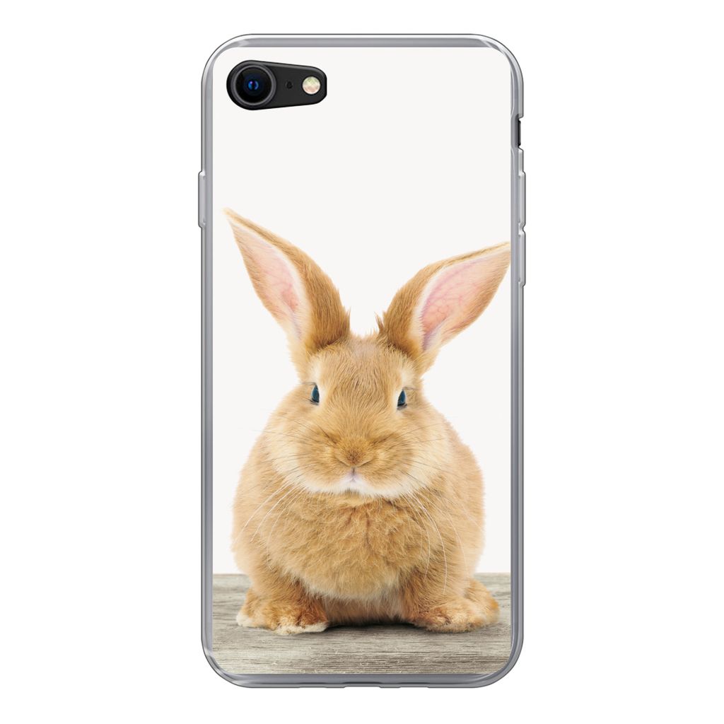 MuchoWow Handyhülle Schutzhülle Hülle für iPhone SE 2020 Kaninchen - Babykaninchen - Tiere - Kinder - Mädchen - Jungen Silikon Softcase Hand...