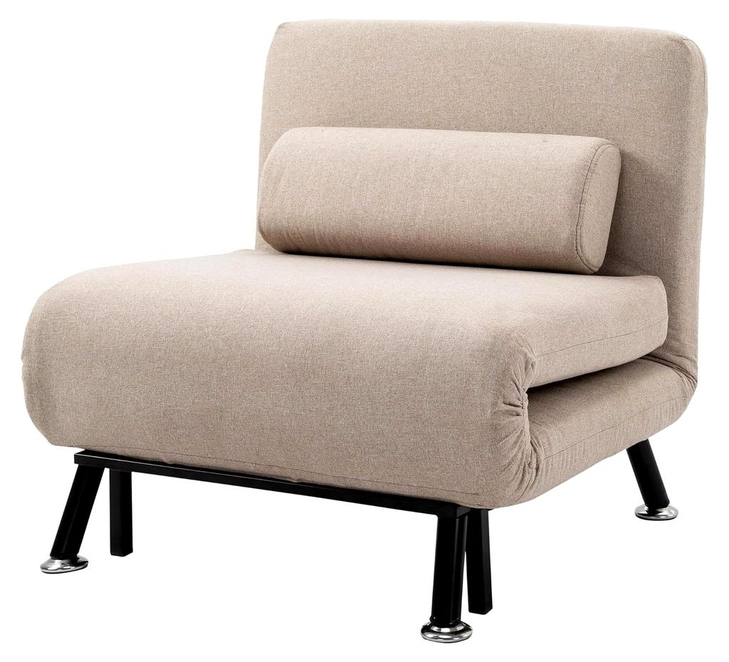 3 in 1 Klappbarer Schlafsessel mit Bettfunktion und verstellbarer Rückenlehne, Gästebett bis 150 kg belastbar, Relaxsessel für Wohnzimmer und Sc...