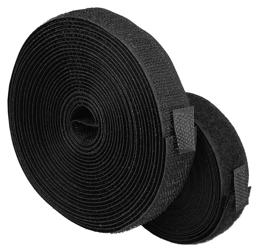 2 m Klettband zum Nähen 20mm, Flausch- & Hakenband Set, Klettverschluss Schwarz