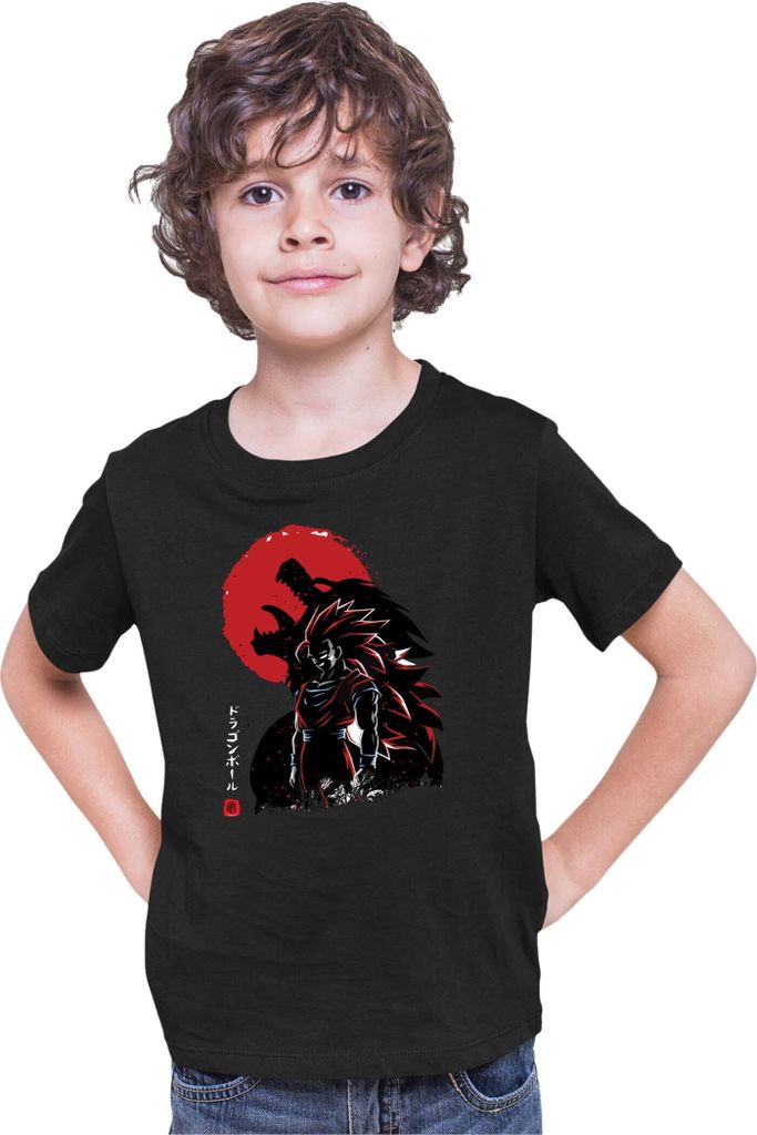 Kinder T-Shirt Dragon Anime Manga Ball Z Vegeta Beast 03, 5-6 Jahr - 116 / Schwarz