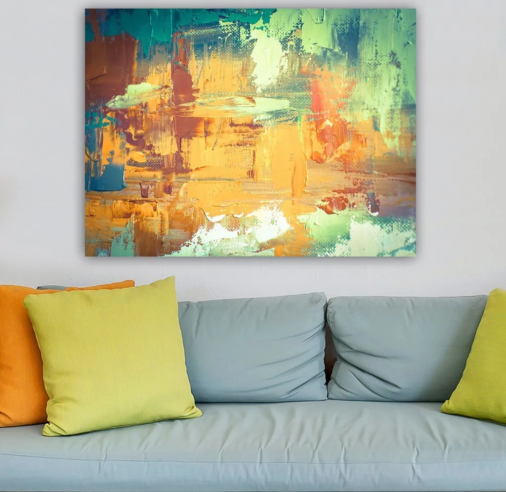 Décoration murale grand format en toile canevas multicolore 70x100 cm