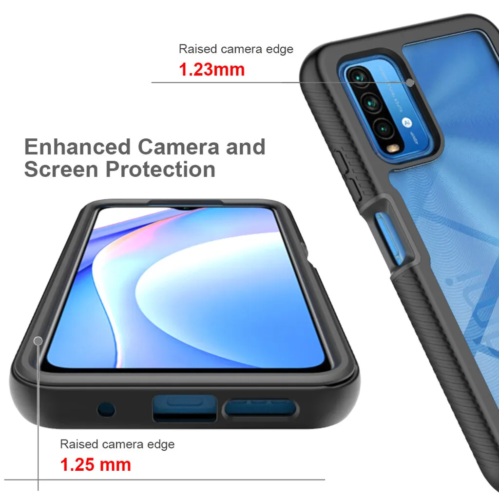 Cover 360° Poco M3 con Screen Protector - Rugged Case Blu Navy - 5