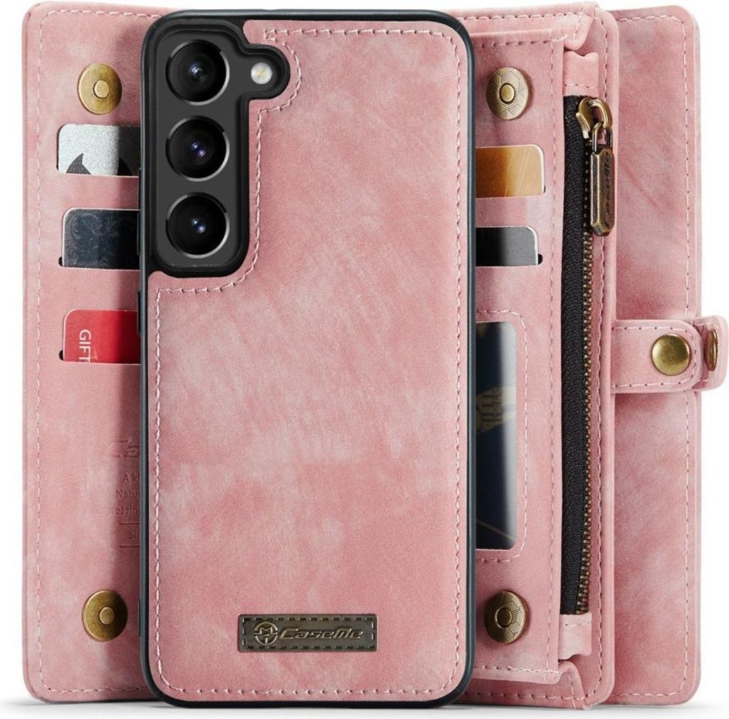 Samsung Galaxy S23 Hülle - CaseMe 008 2-in-1 Klapphülle & Back Cover mit Brieftasche - Pink