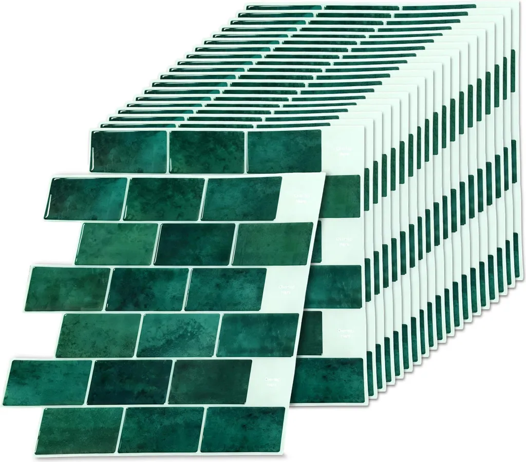 Set 10 Mattonelle Adesive 3D Relaxdays 30x30 - Design Subway Moderno