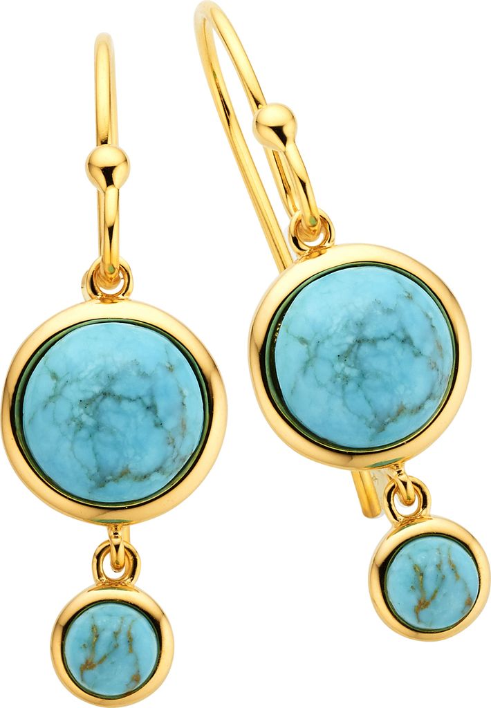 Zeeme Gemstones Ohrringe 925/- Sterling Silber 3,0cm gelb Produktbild 