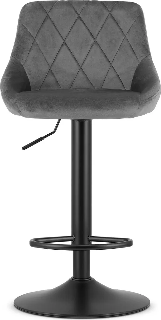 Sgabello da Sogno High Kast Velluto Grigio e Nero - Must-Have Cucina - 2