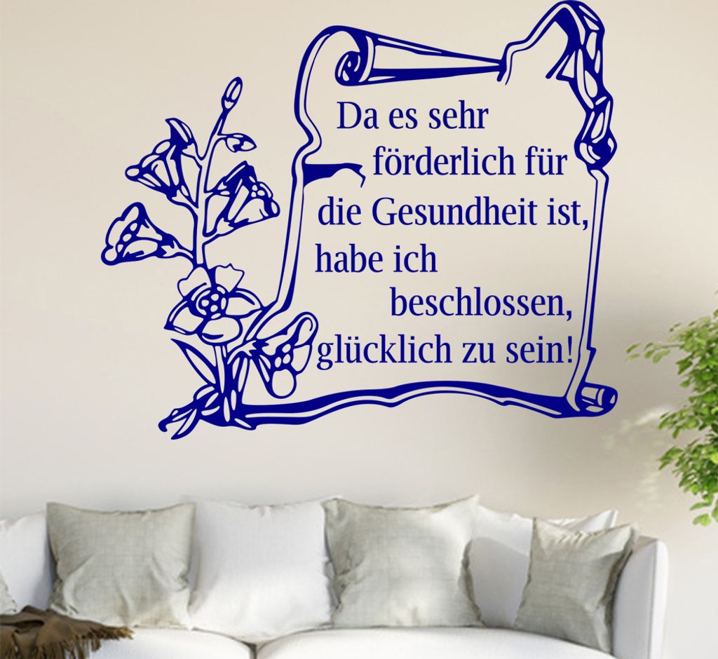 Da es sehr förderlich ... Wandtattoo in 6 Größen - Wandaufkleber Wall Sticker - Dekoration, Küche, Wohnzimmer, Schlafzimmer, Badezimmer
