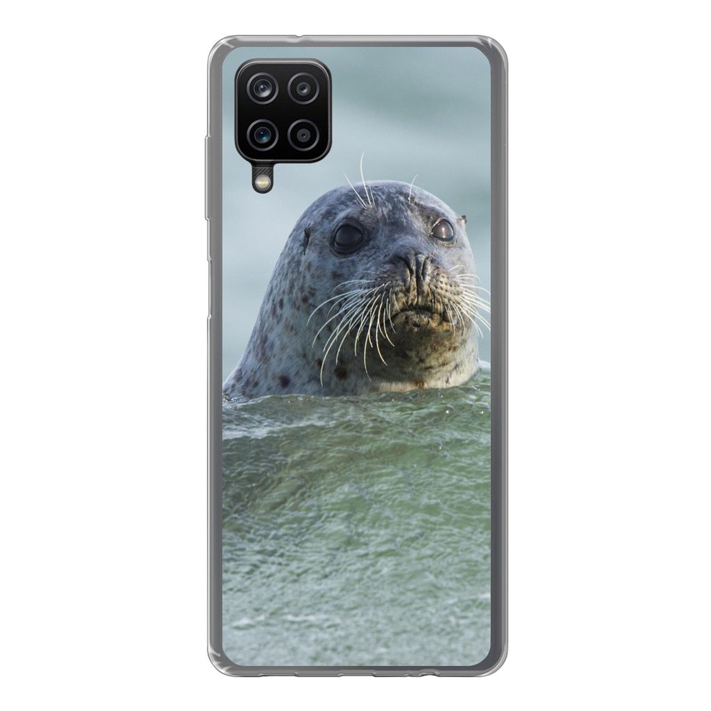 MuchoWow Handyhülle Schutzhülle Hülle für Samsung Galaxy A12 Nordsee - Seehund - Wasser Silikon Softcase Handy Hülle - Bild