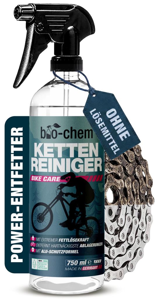 bio-chem Kettenreiniger Fahrrad flüssig - Antriebsentfetter - 750 ml - Effektiv & biologisch abbaubar - Für die materialschonende Reinigung der F...