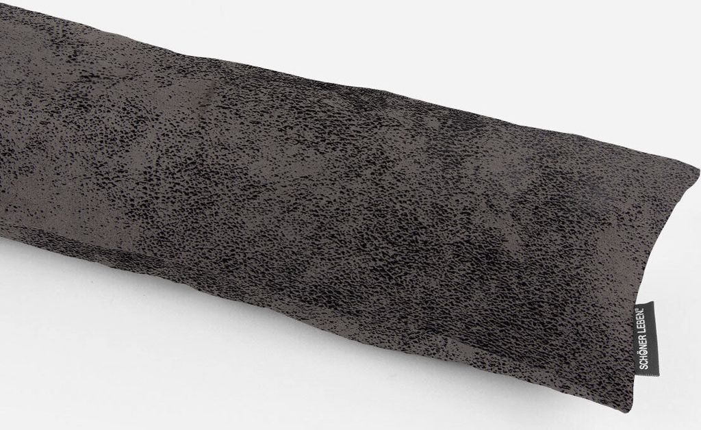 SCHÖNER LEBEN. Zugluftstopper Kunstleder grau schwarz glänzend Auswahl 110cm Länge