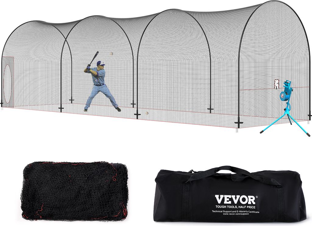 VEVOR Baseballová síť na odpalování s rámem a sítí 12 x 3,6 Obrázek produktu 