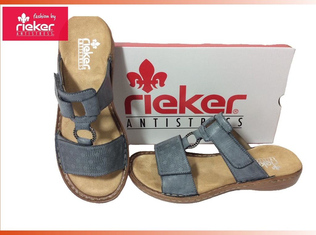 Rieker Damen Pantolette blau, Damen:39 EU Image du produit 