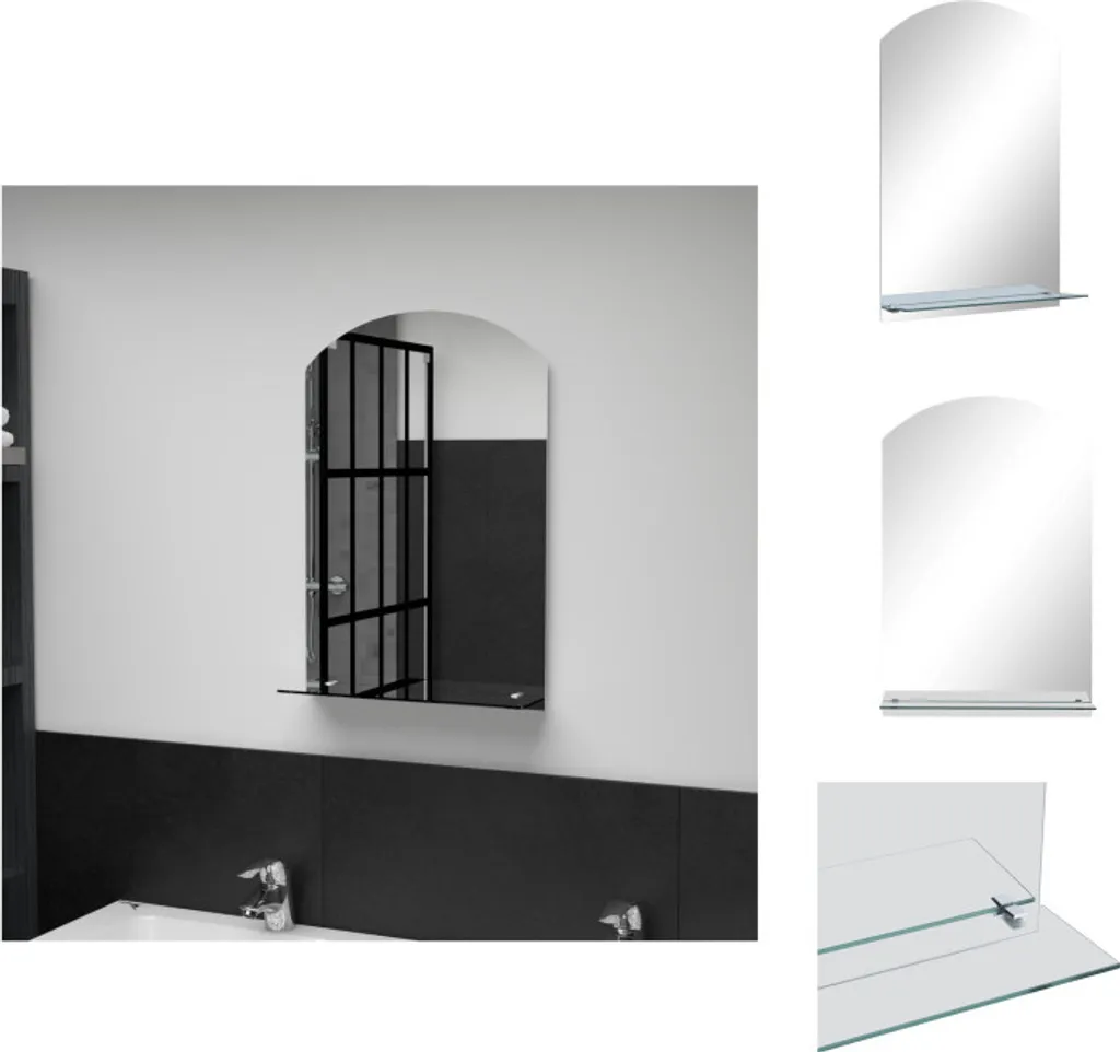 vidaXL Specchio Parete 40x60 Mensola Vetro Temperato Montaggio Facile