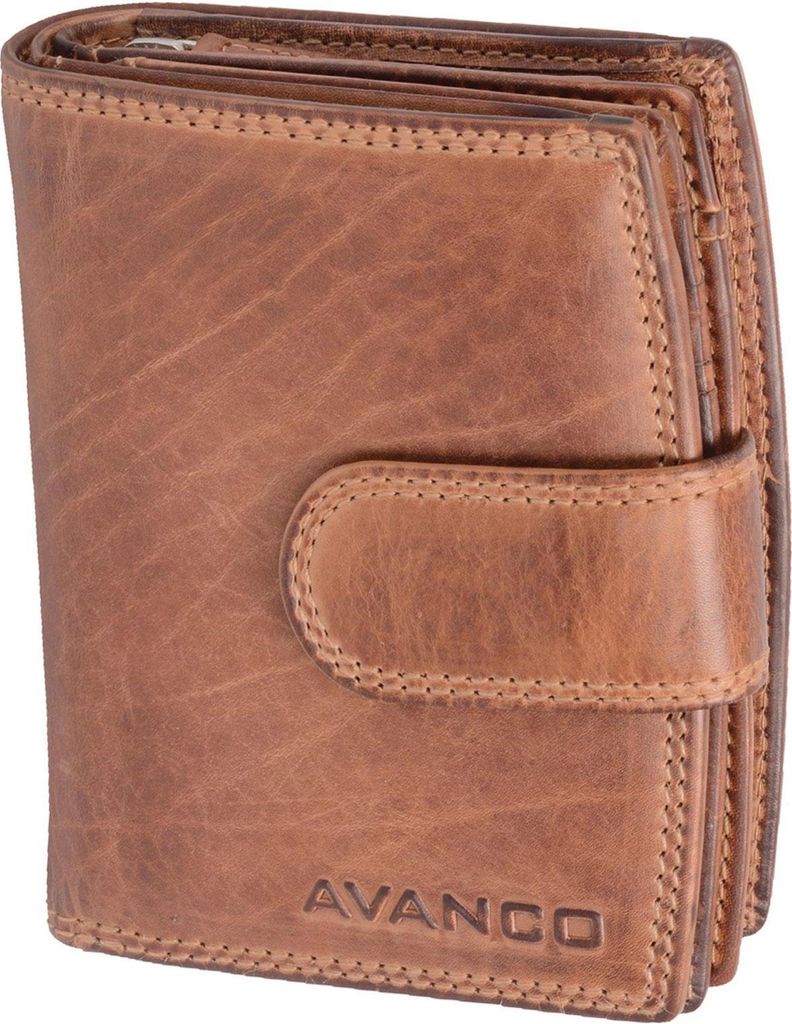 Leder Damengeldbörse mit RV, braun