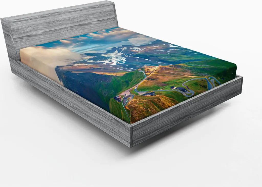 Drap-housse ABAKUHAUS 180x200 cm Route Alpine Grossglockner Multicolore