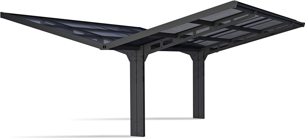 Palram - Canopia Aluminium Carport Sydney Wings Doppelcarport freistehend Schwarz 587x572x288 cm