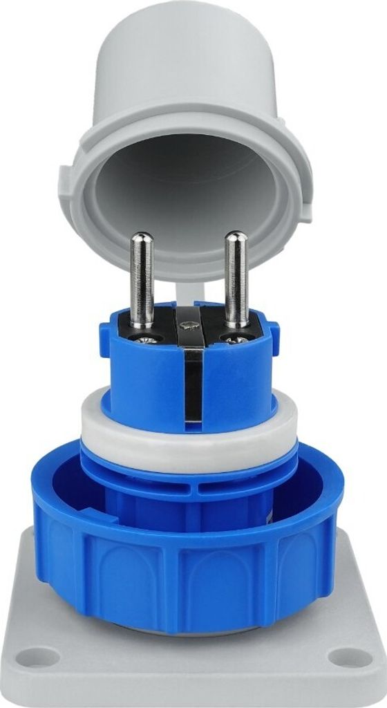 A close-up studio shot of an electrical connector.
