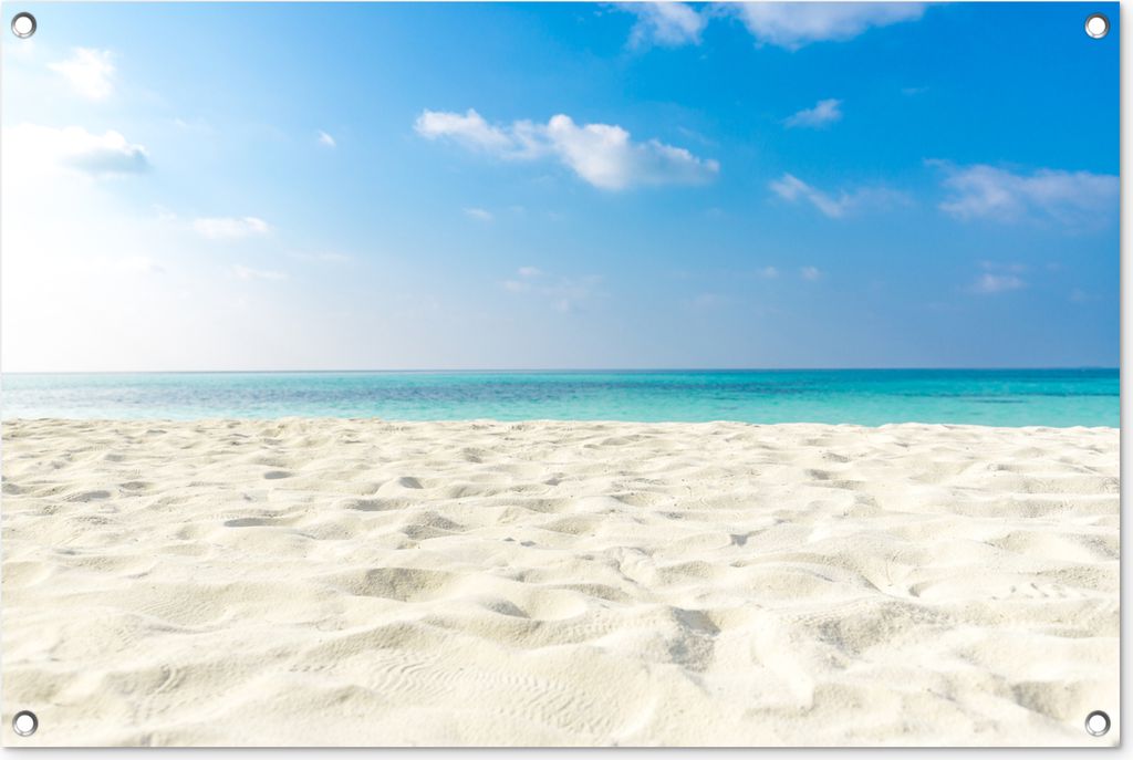 MuchoWow 90x60 cm Outdoor-Poster Gartendeko Sichtschutz Garten Poster für den Garten Tropisch - Strand - Meer