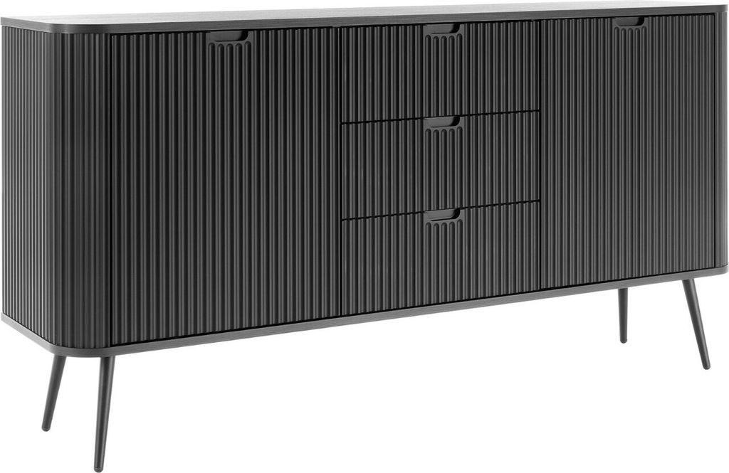 Kommode Sideboard Beistellkomode ZOEY 02 schwarz 168x87x39cm