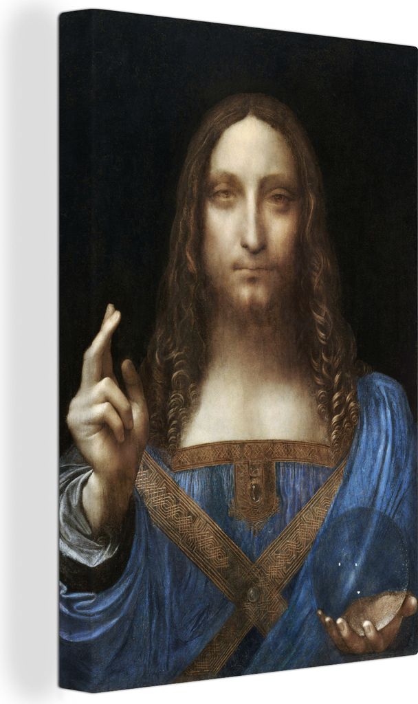 OneMillionCanvasses - Leinwandbilder - 90x140 cm, Salvator Mundi - Leonardo Da Vinci, Wandbilder Kunstdruck Wanddekoration - Wandschmucke - Schla...