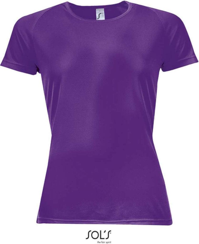 SOLs 01159 | Damen Raglan Sport T-Shirt + Längerer Rücken - Farbe: Dark Purple - Größe: M