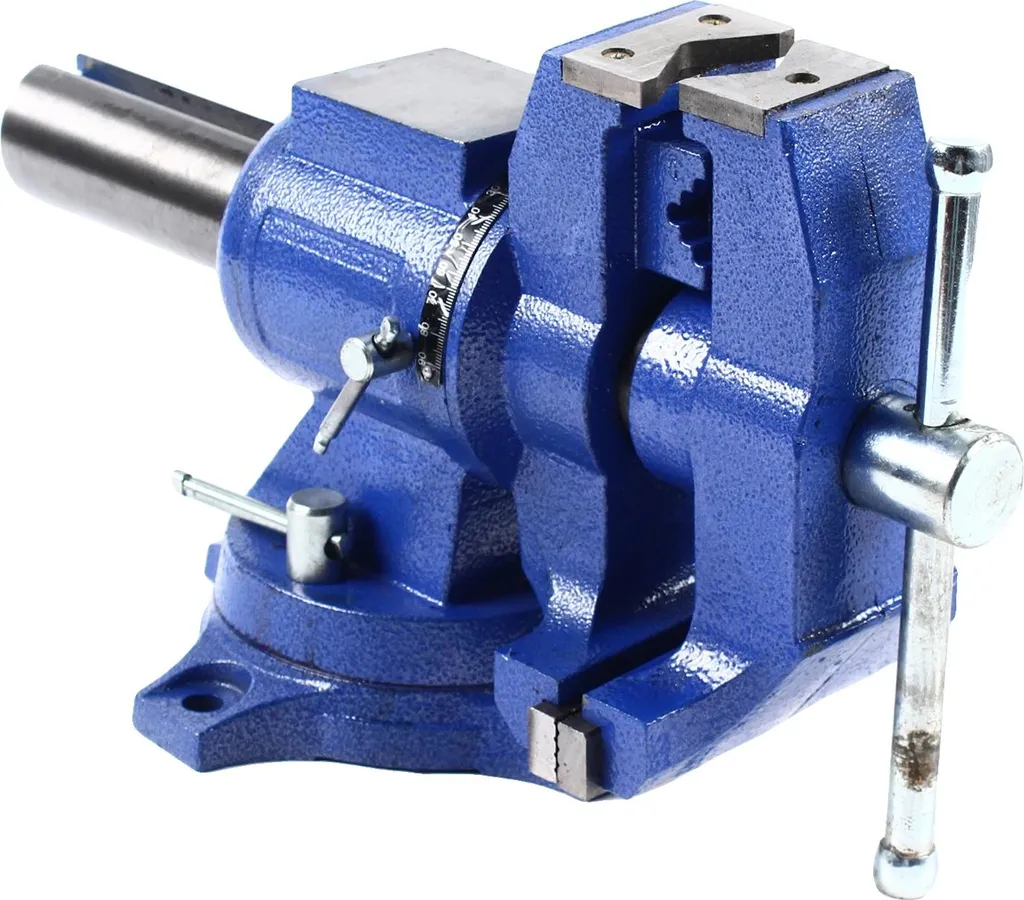 Serre-joint d'établi bleu foncé rotation 360° avec ouverture 100 mm