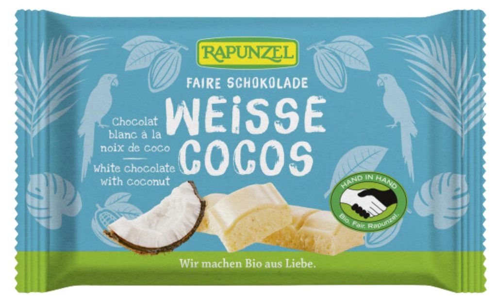 Cioccolato bianco con pezzi di cocco 100g Immagine del prodotto 