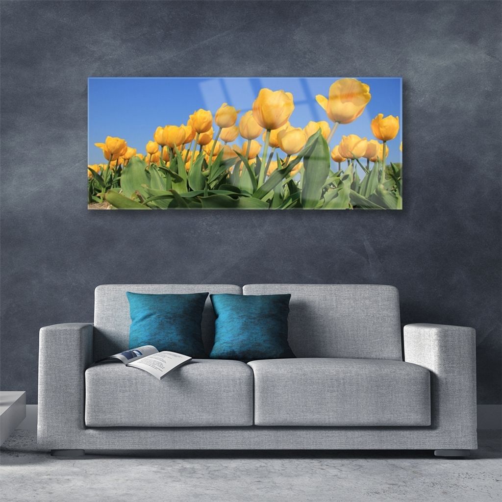 Acrylglasbilder 125x50 Wandbild Druck Tulpen Pflanzen