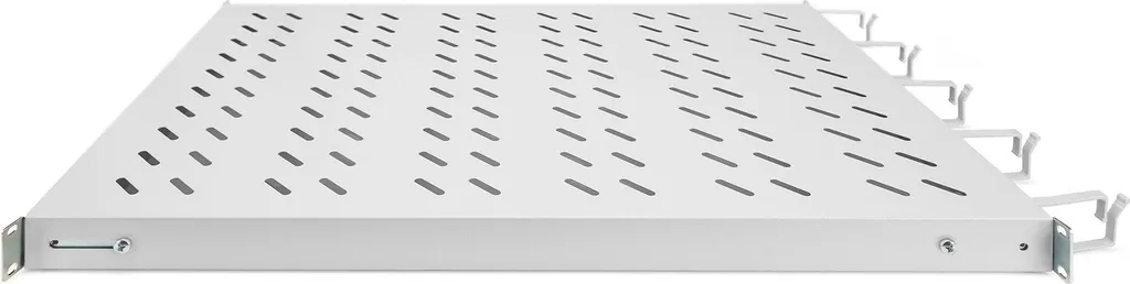 Étagère de Rack 1U - Gestion de Câbles Intégrée - Acier Gris RAL 7035 19"